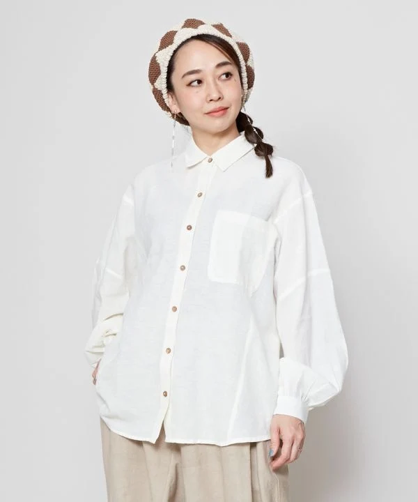Chemise bohème en lin mélangé