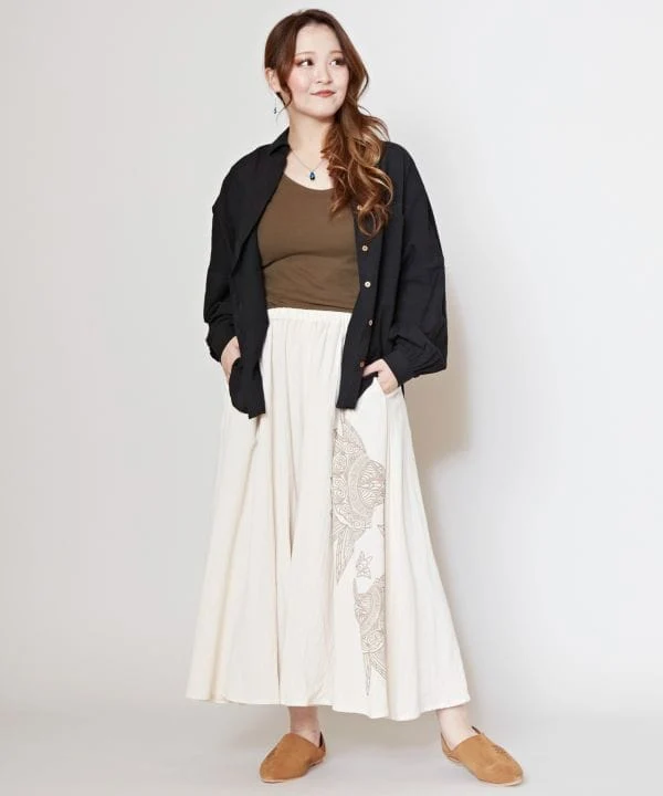 Chemise bohème en lin mélangé