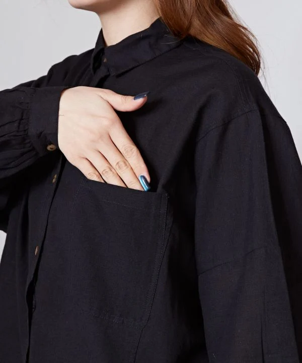 Chemise bohème en lin mélangé