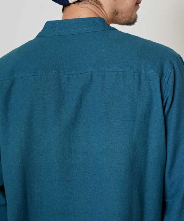 Chemise à col montant en coton népalais - M