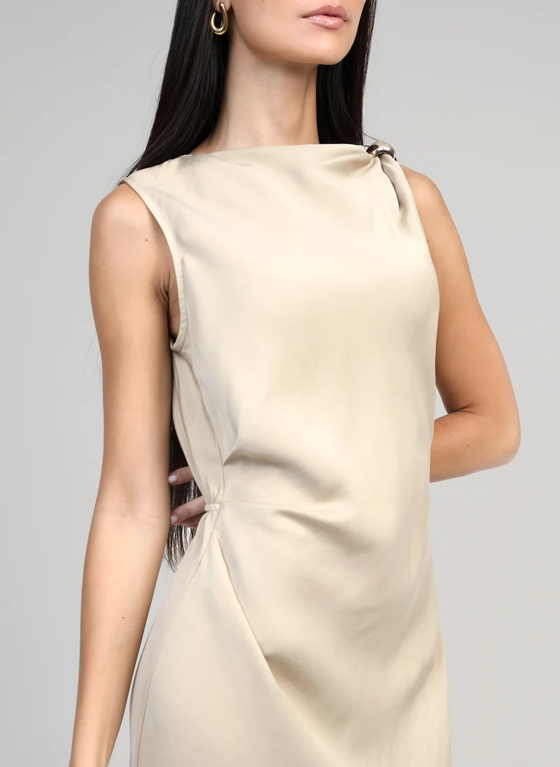 ROBE MIDI MIRKA beige