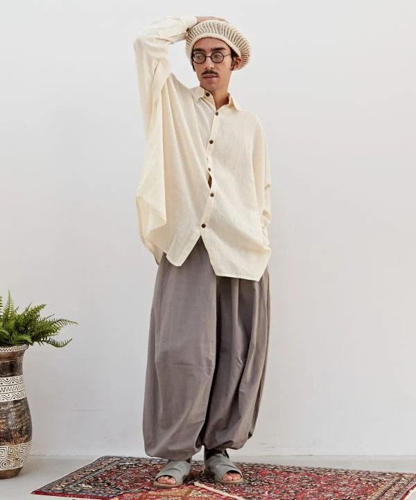 Chemise oversize en coton à imprimé bohème