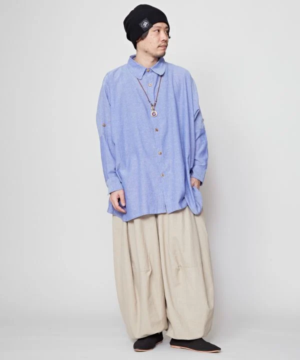 Chemise oversize en coton à imprimé bohème