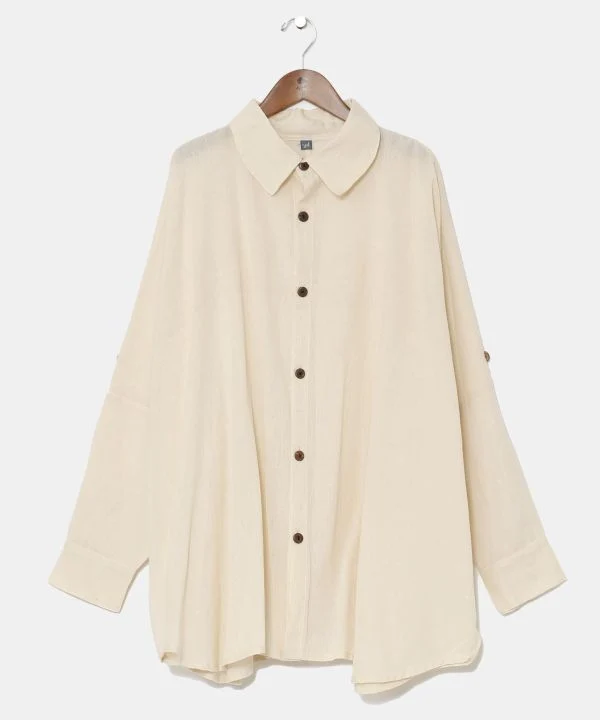 Chemise oversize en coton à imprimé bohème