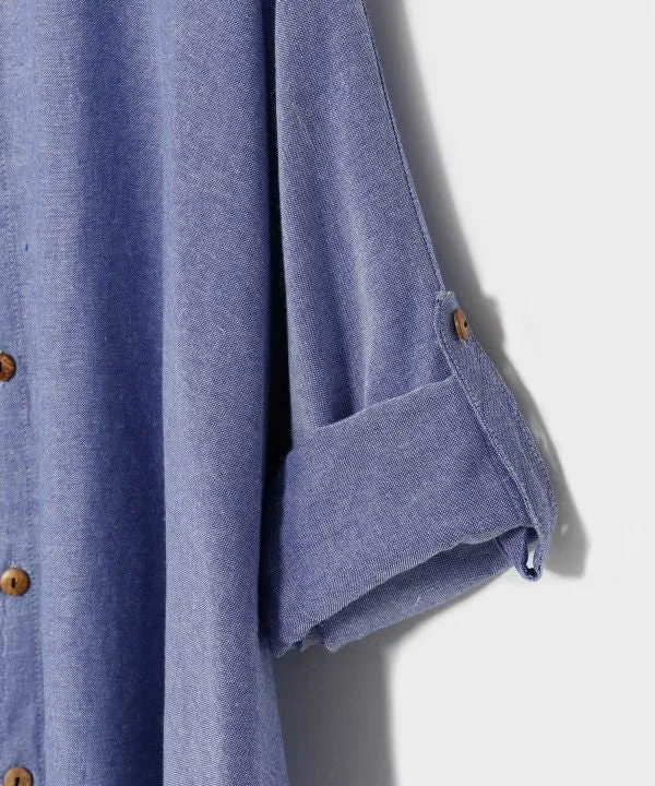 Chemise oversize en coton à imprimé bohème