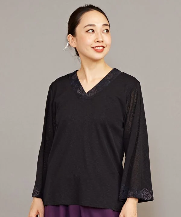 Haut NAKAGI à encolure façon kimono