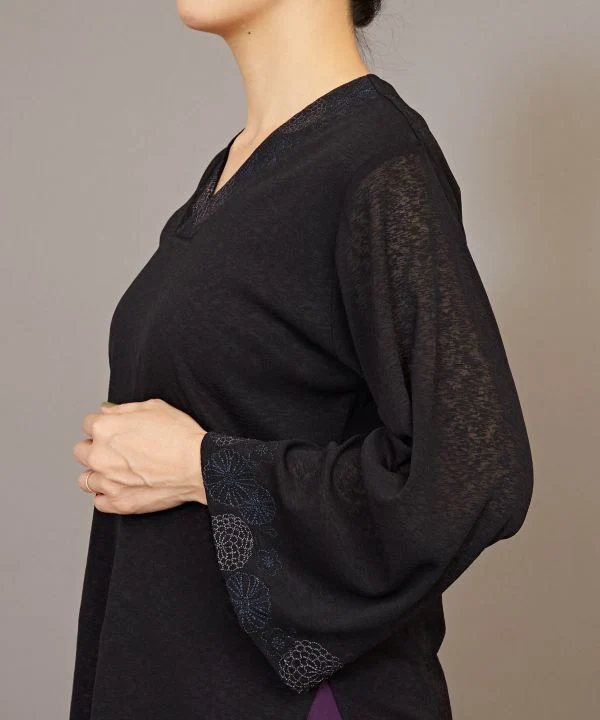 Haut NAKAGI à encolure façon kimono