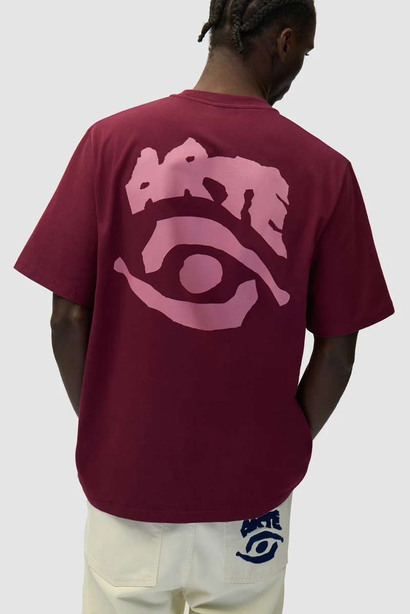 T-shirt à imprimé œil - Bordeaux