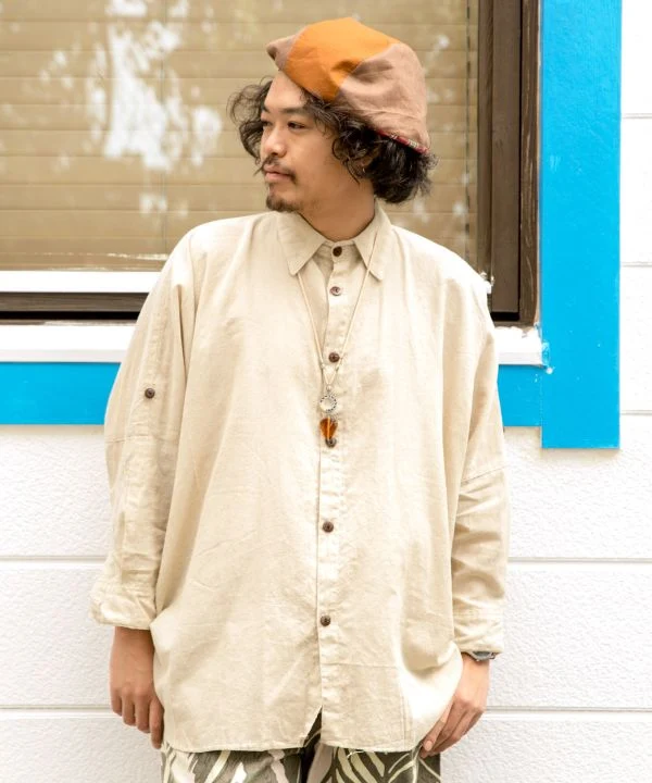 Chemise à manches Dolman en coton népalais