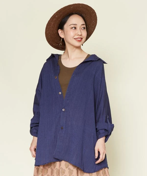 Chemise à manches Dolman en coton népalais