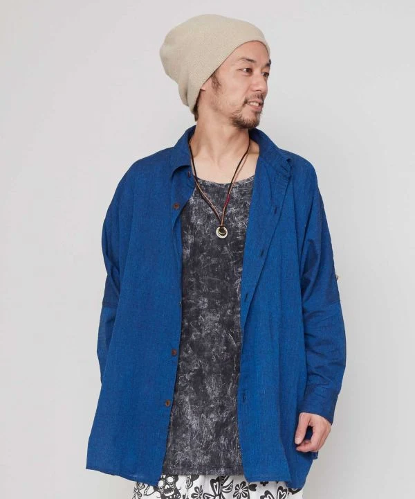 Chemise à manches Dolman en coton népalais