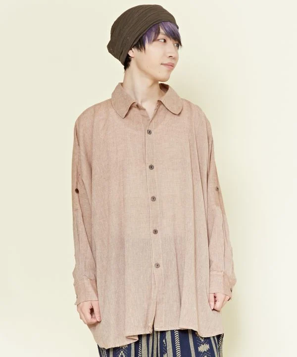 Chemise à manches Dolman en coton népalais