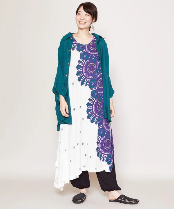 Chemise à manches Dolman en coton népalais
