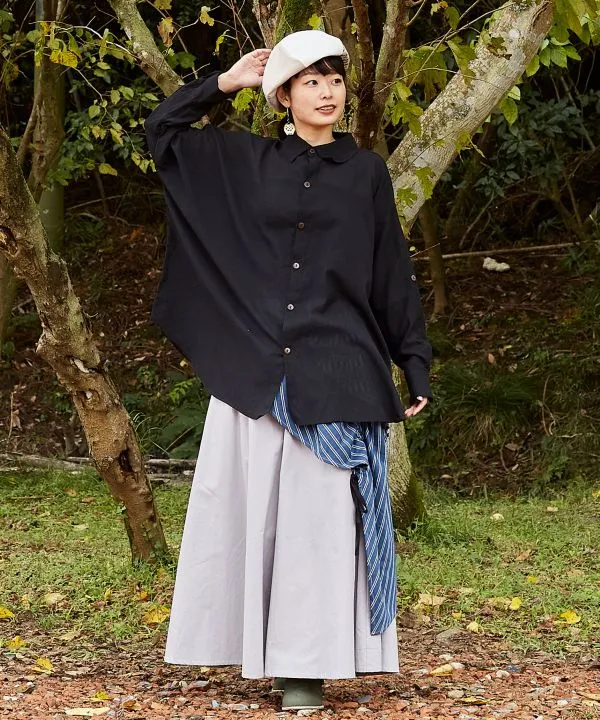 Chemise à manches Dolman en coton népalais