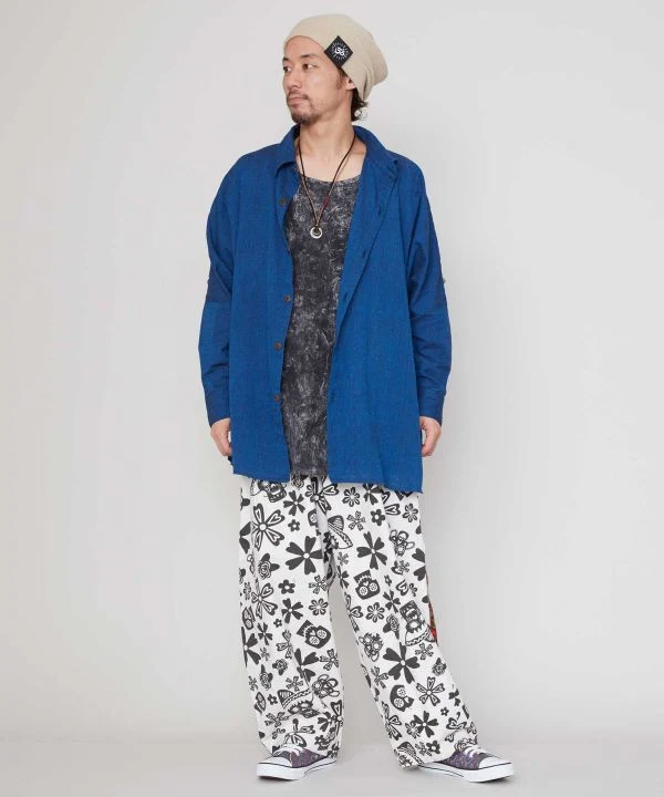 Chemise à manches Dolman en coton népalais