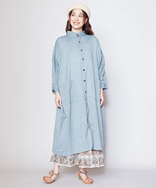 Chemise longue unisexe en coton népalais