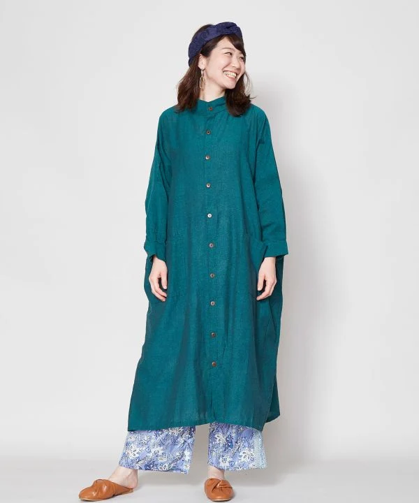 Chemise longue unisexe en coton népalais