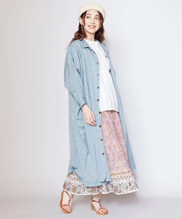 Chemise longue unisexe en coton népalais