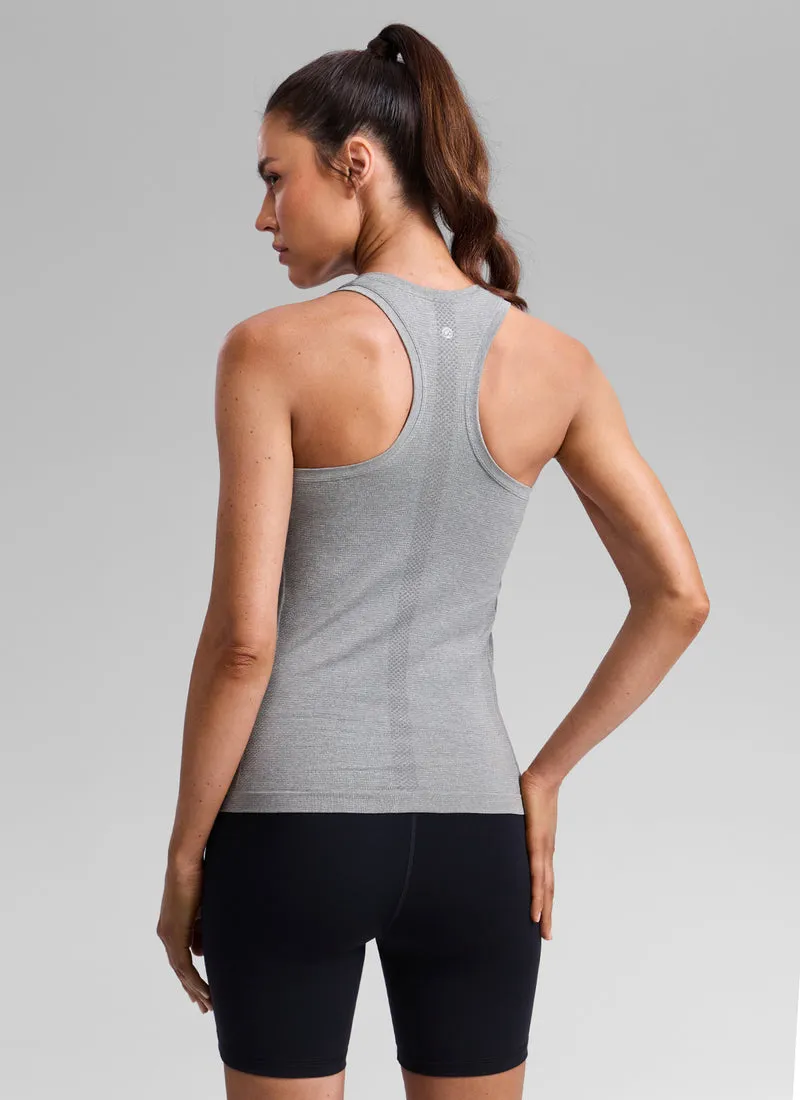 Seamless Racerback High Crewneck Hip Tank