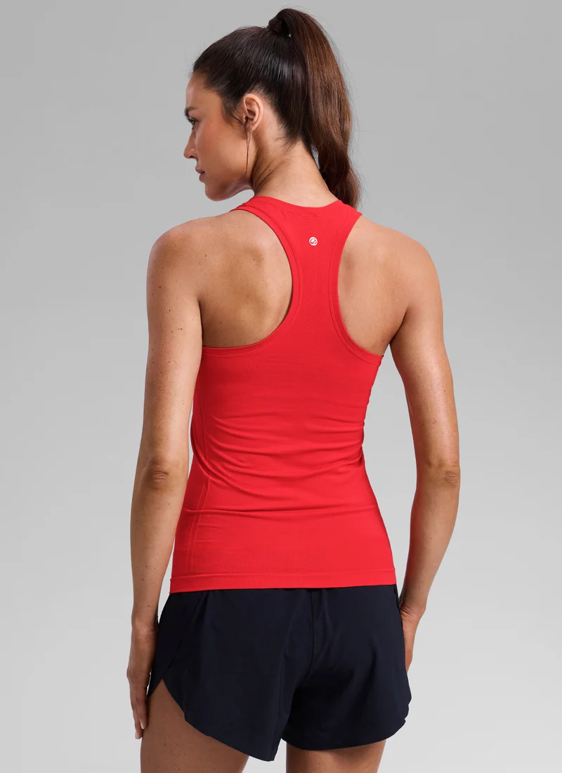Seamless Racerback High Crewneck Hip Tank