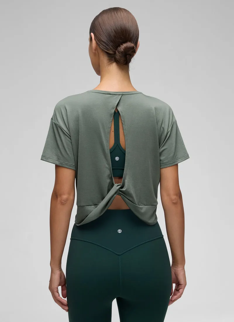 Open Back Cropped Short Sleeve
