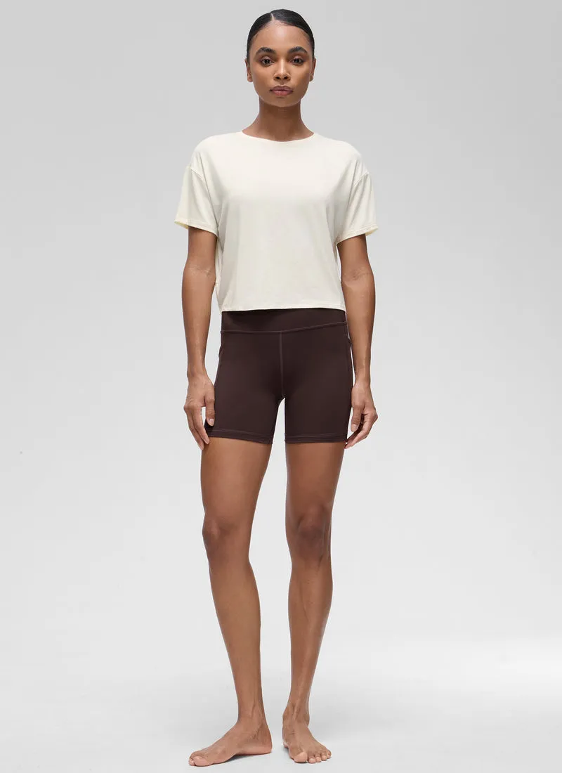 Open Back Cropped Short Sleeve