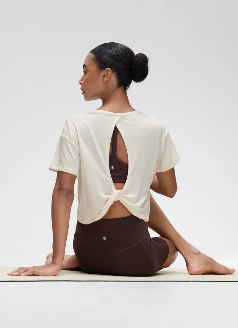 Open Back Cropped Short Sleeve