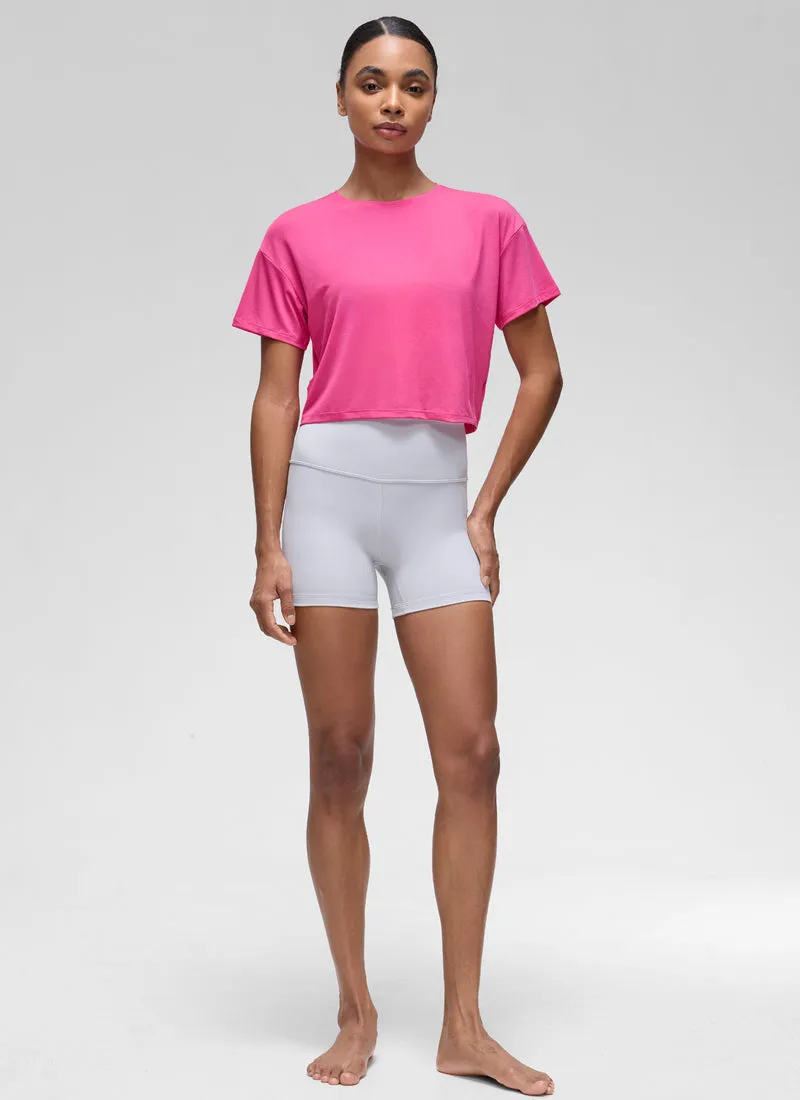 Open Back Cropped Short Sleeve
