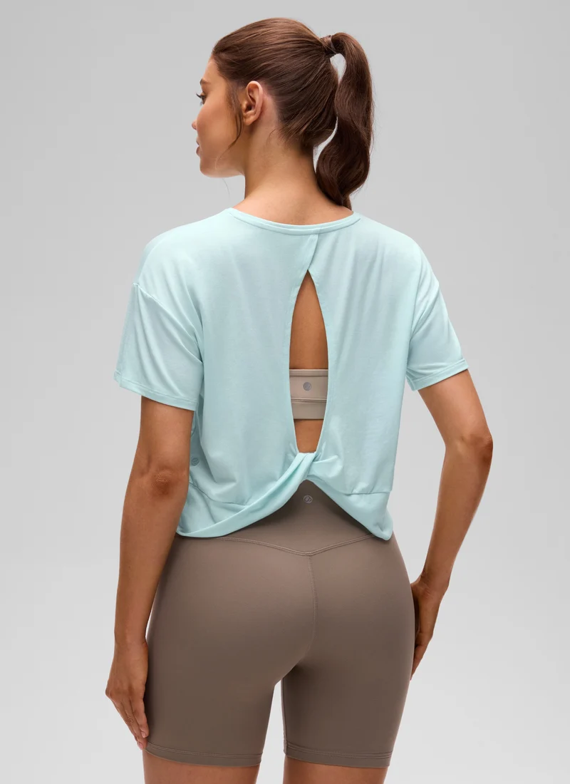Open Back Cropped Short Sleeve