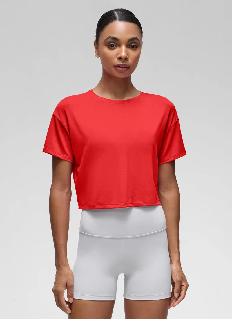 Open Back Cropped Short Sleeve