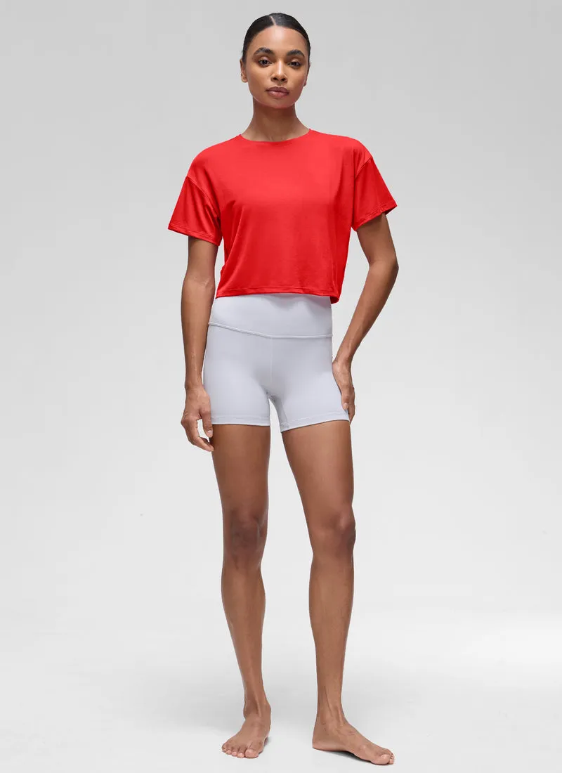 Open Back Cropped Short Sleeve