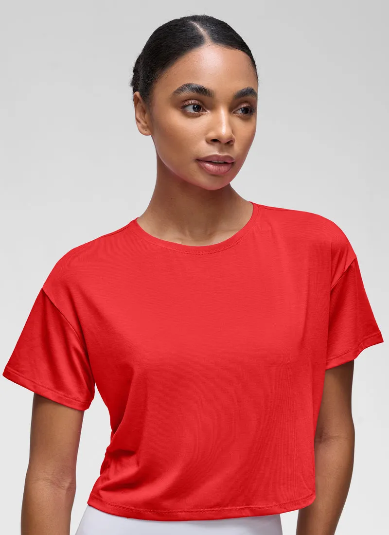 Open Back Cropped Short Sleeve