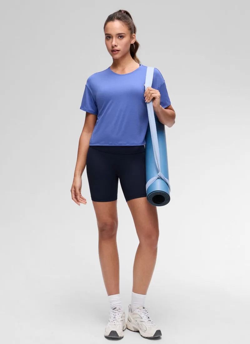 Open Back Cropped Short Sleeve