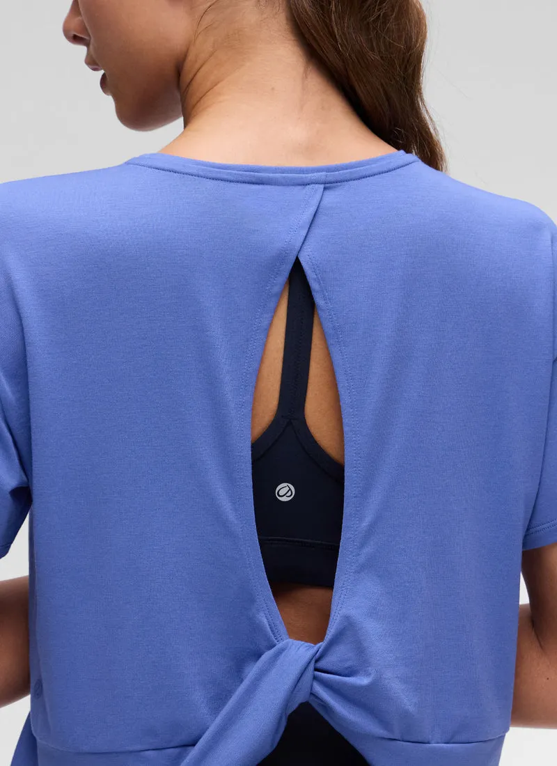 Open Back Cropped Short Sleeve