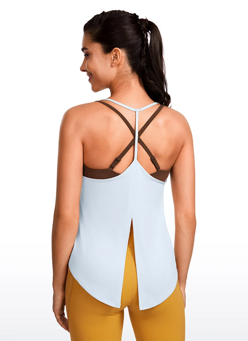 Lightweight Tie Back Halter V Neck Tank