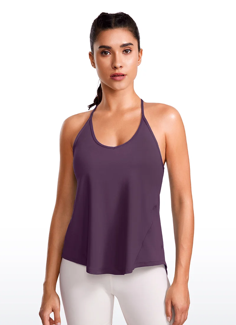 Lightweight Tie Back Halter V Neck Tank