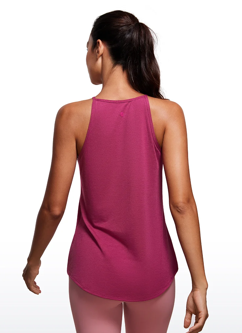 Hip Length High Neck Halter Tank