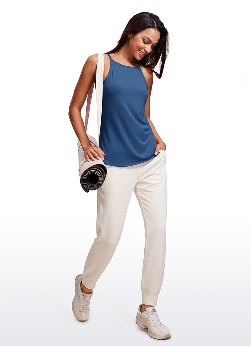 Hip Length High Neck Halter Tank