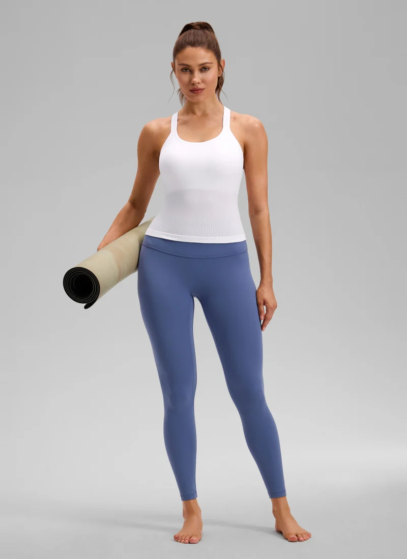 Seamless Racerback Built in Bra Ribbed Tank