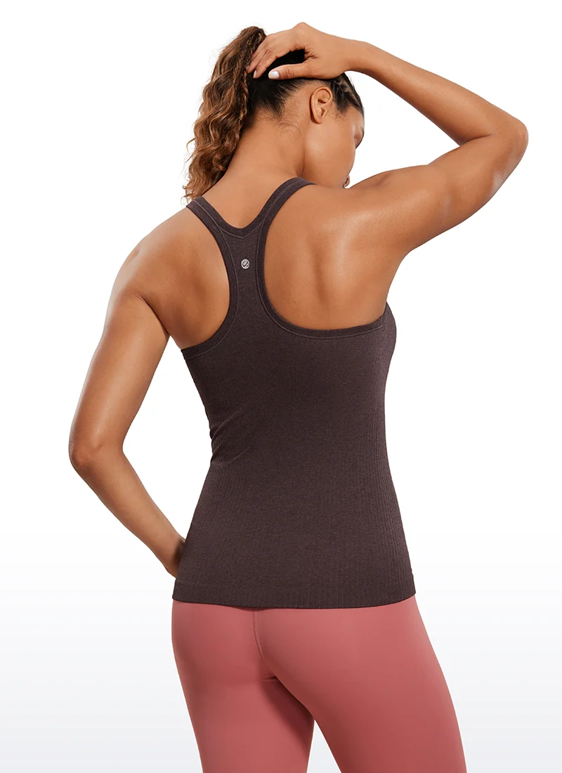 Seamless Racerback Ribbed Hip Length Tank