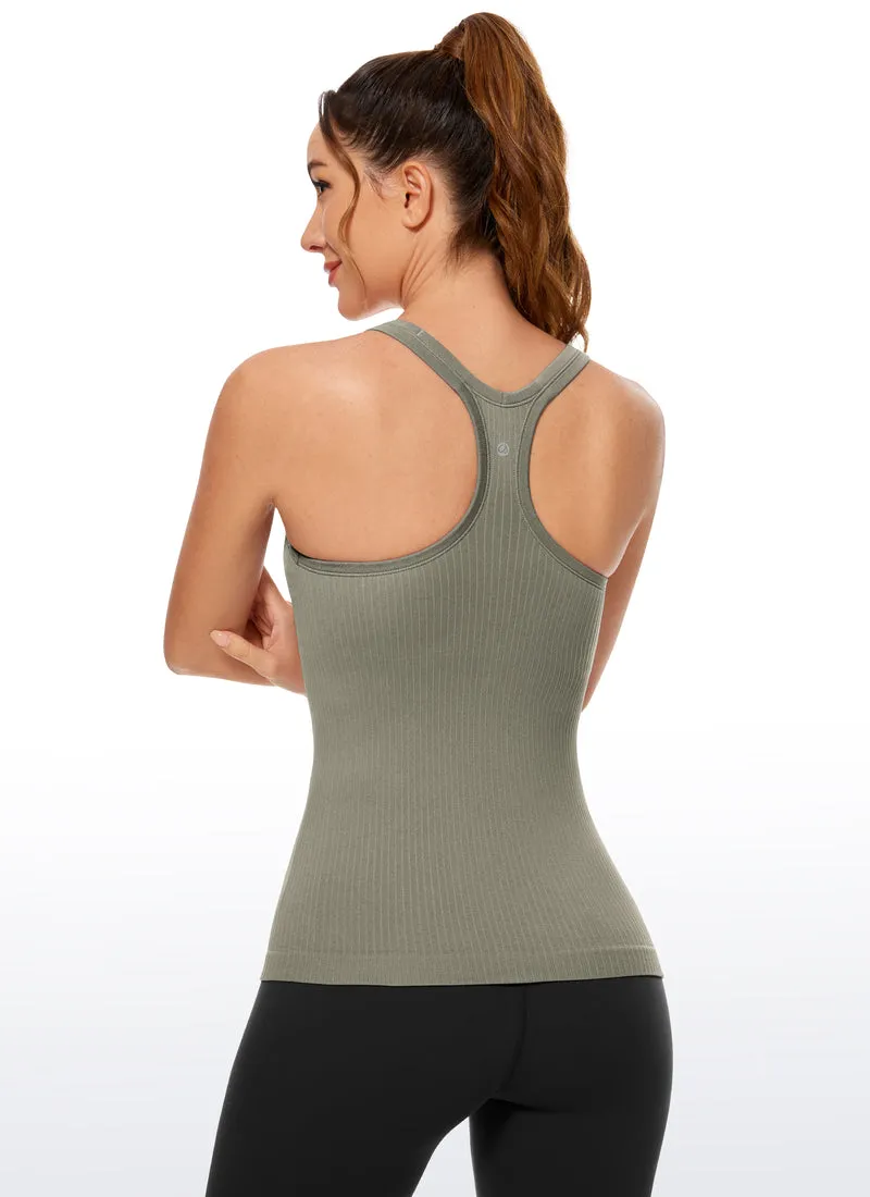 Seamless Racerback Ribbed Hip Length Tank