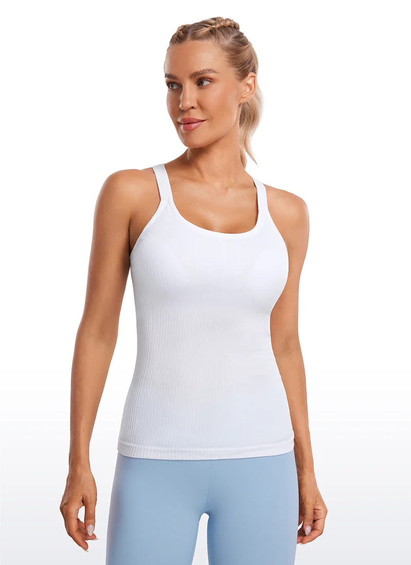 Seamless Racerback Ribbed Hip Length Tank