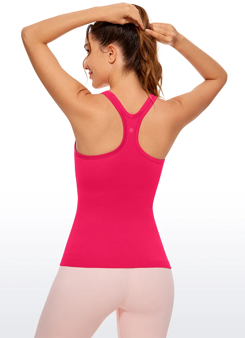 Seamless Racerback Ribbed Hip Length Tank