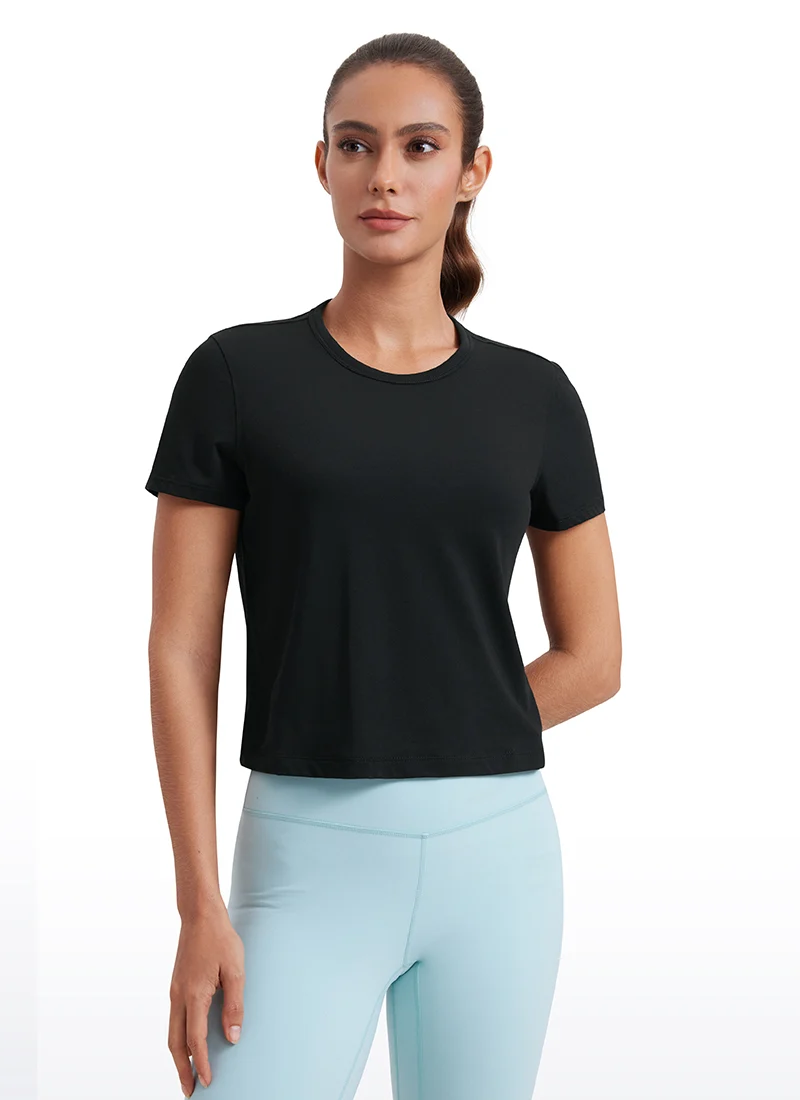 Pima Cotton Classic-Fit Cropped Short Sleeve