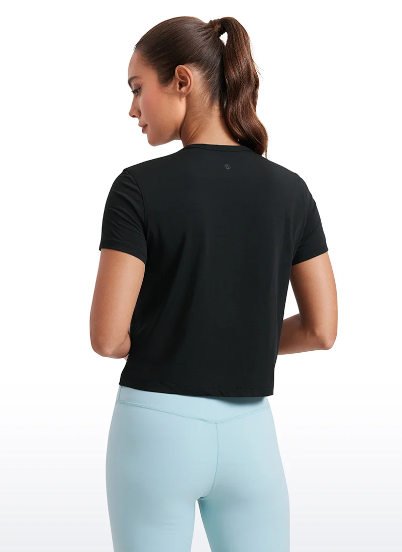 Pima Cotton Classic-Fit Cropped Short Sleeve
