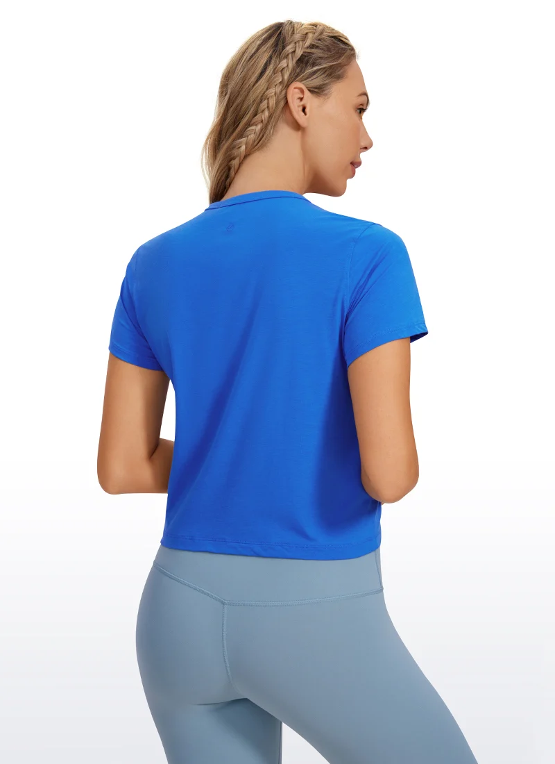 Pima Cotton Classic-Fit Cropped Short Sleeve