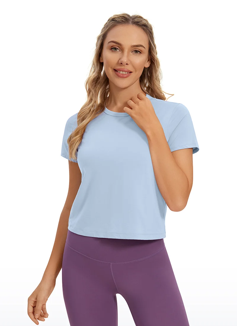 Pima Cotton Classic-Fit Cropped Short Sleeve