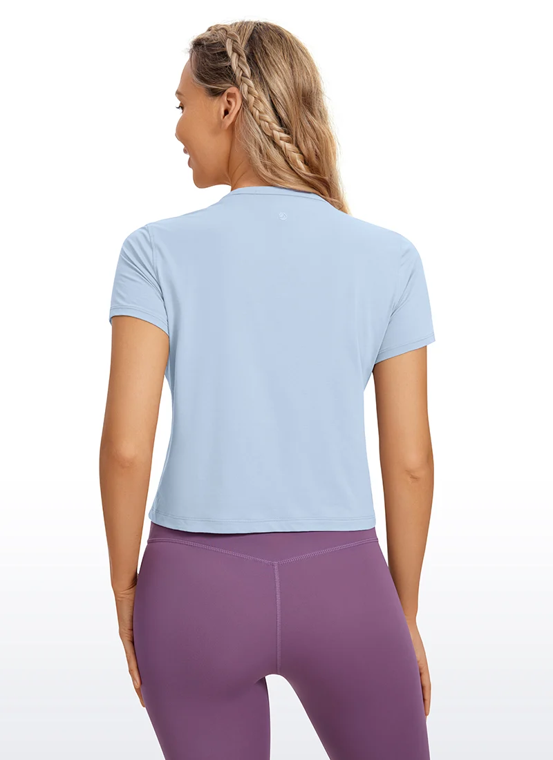 Pima Cotton Classic-Fit Cropped Short Sleeve