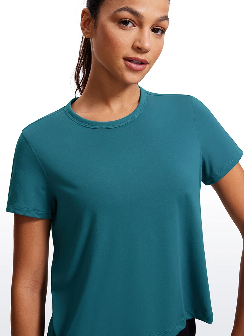 Pima Cotton Classic-Fit Cropped Short Sleeve