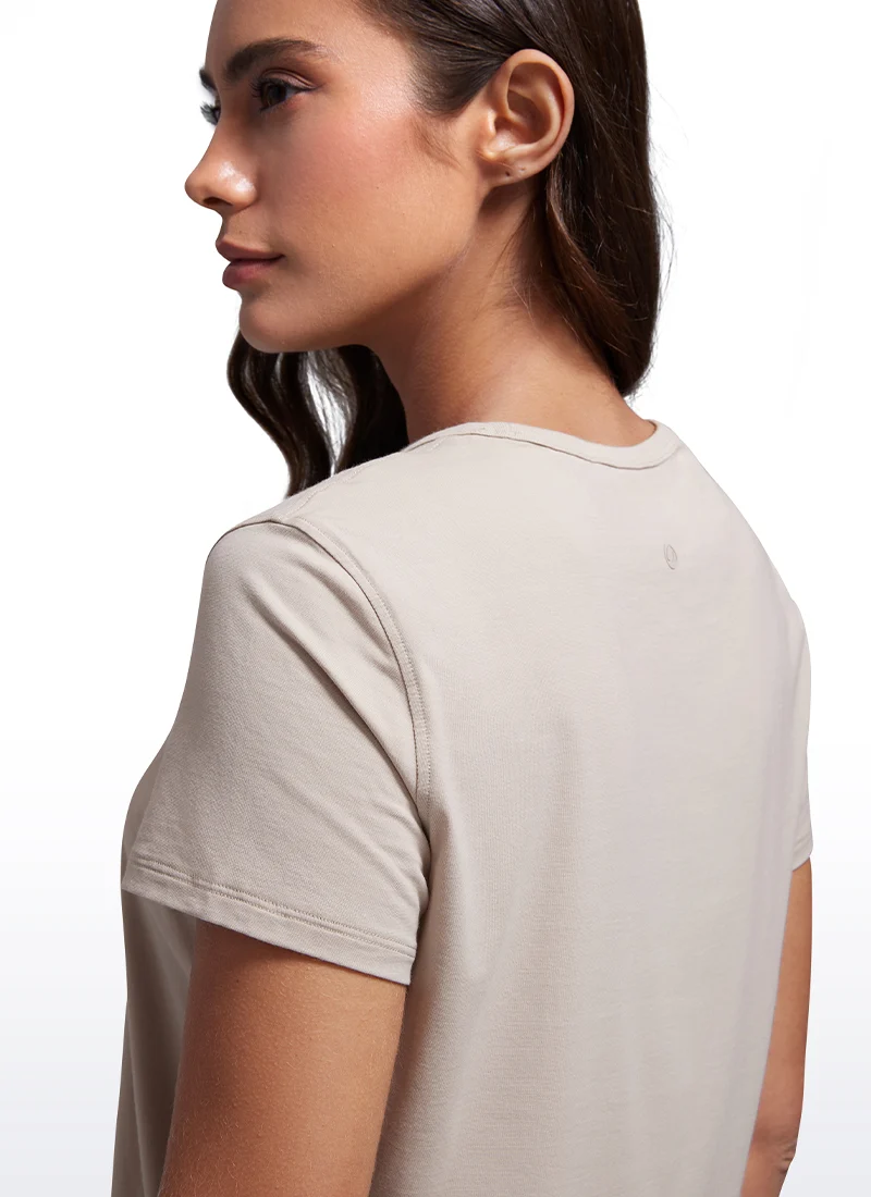 Pima Cotton Classic-Fit Cropped Short Sleeve